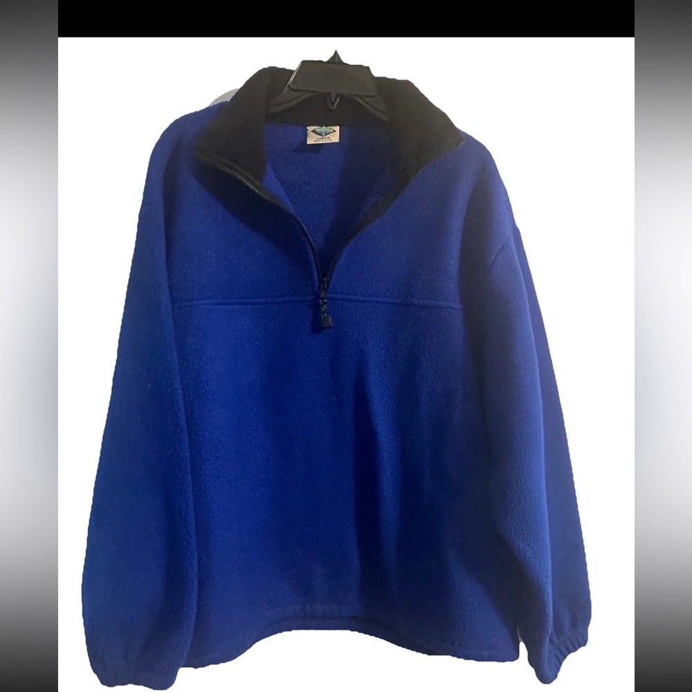 Vintage Pullover Fleece Jacket Timberline Colorado Size large Blue 90s Made USA